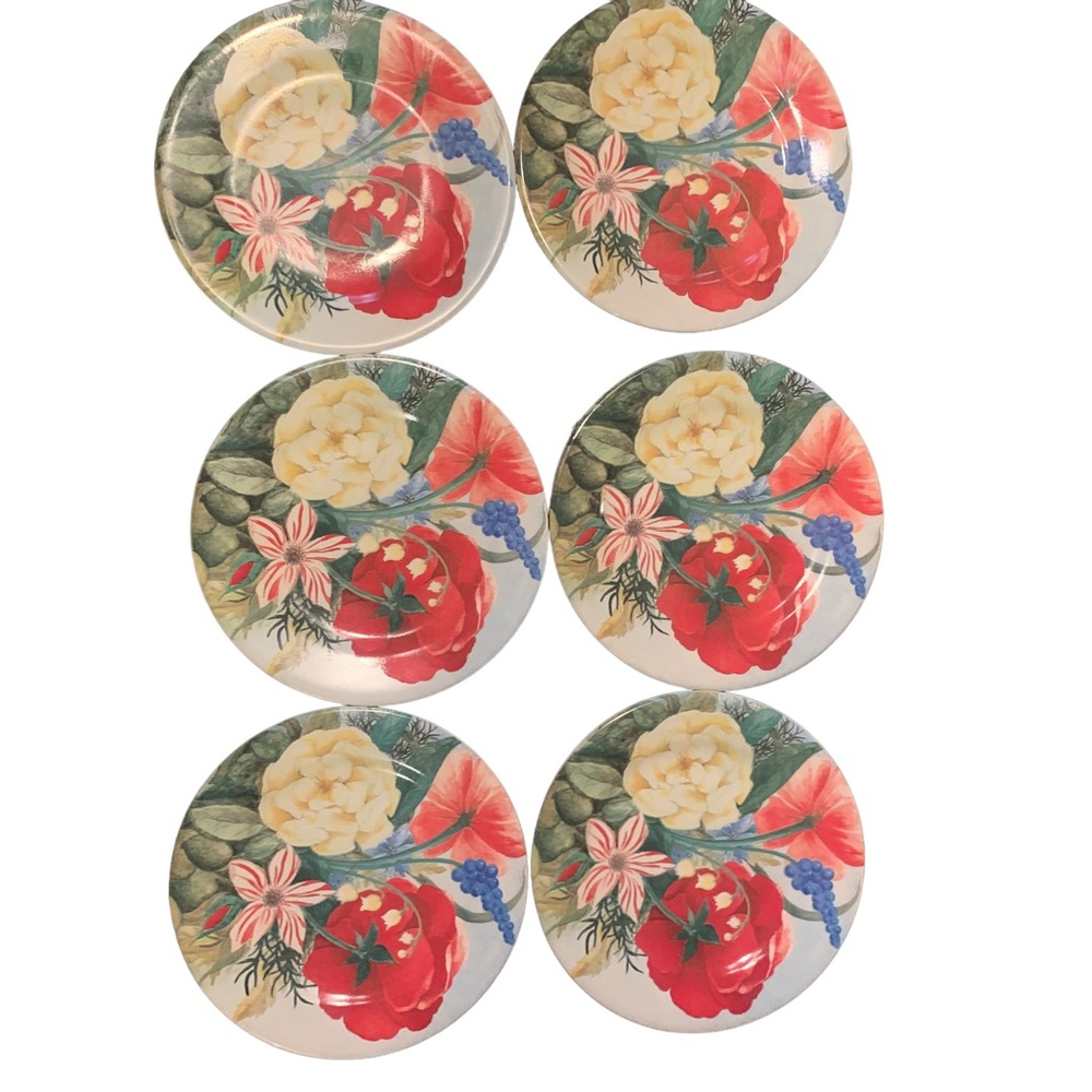 🇫🇷 GIEN VOLUPRE 6 SALAD PLATES FRANCE 🇫🇷